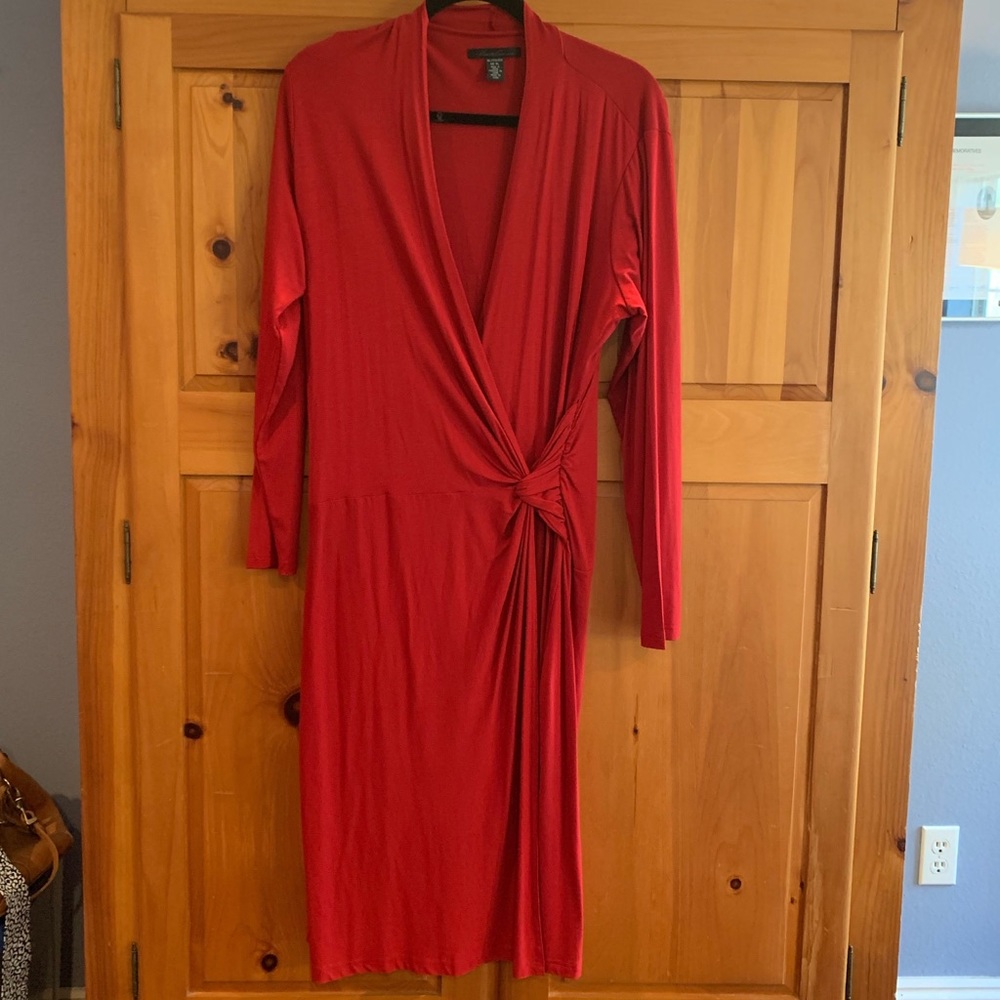 Perfect red holiday dress. 96% rayon 4% Spandex.